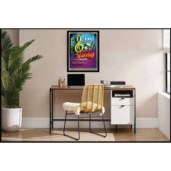 A NEW SONG IN MY MOUTH   Framed Office Wall Decoration   (GWAMEN3684)   