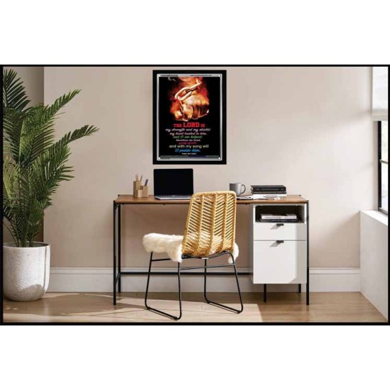WITH MY SONG WILL I PRAISE HIM   Framed Sitting Room Wall Decoration   (GWAMEN4538)   