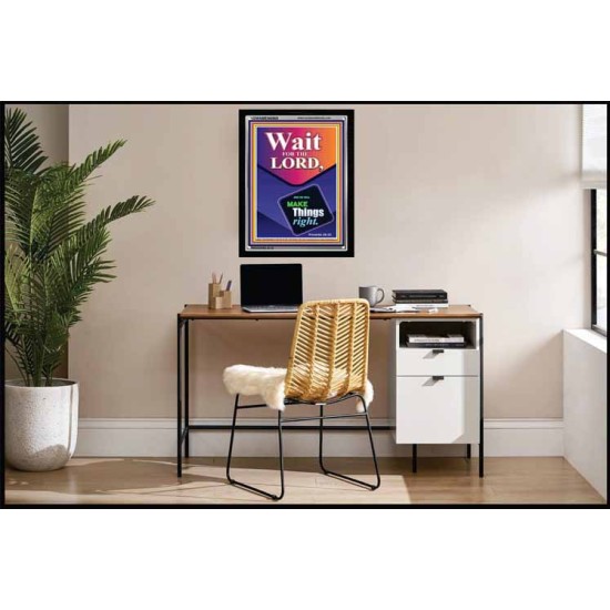 WAIT FOR THE LORD   Framed Scriptural Decor   (GWAMEN8069)   