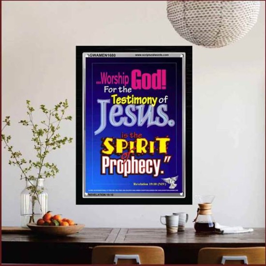 WORSHIP GOD   Bible Verse Framed for Home Online   (GWAMEN1680)   