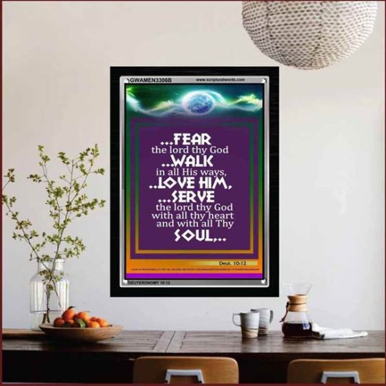 WITH ALL THY HEART   Scriptural Portrait Acrylic Glass Frame   (GWAMEN3306B)   