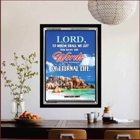 WORDS OF ETERNAL LIFE   Biblical Art Acrylic Glass Frame    (GWAMEN6559)   