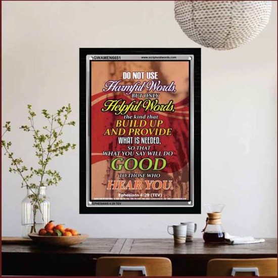 WATCH YOUR WORDS   Bible Scriptures on Love Acrylic Glass Frame   (GWAMEN6651)   