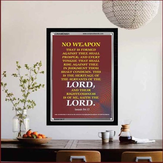 ABSOLUTE NO WEAPON    Christian Wall Art Poster   (GWAMEN801)   