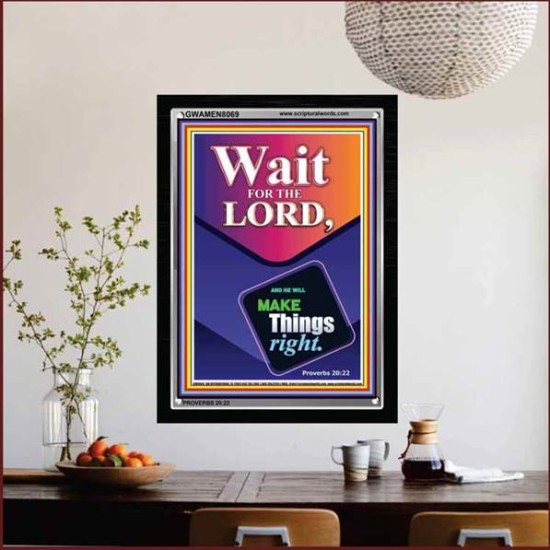 WAIT FOR THE LORD   Framed Scriptural Decor   (GWAMEN8069)   