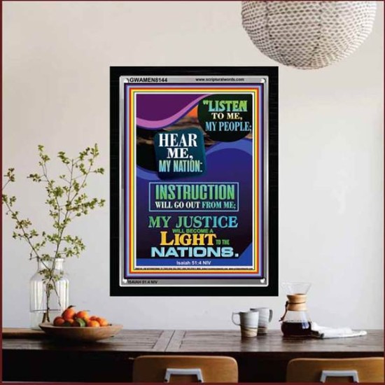A LIGHT TO THE NATIONS   Biblical Art Acrylic Glass Frame   (GWAMEN8144)   