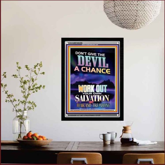 WORK OUT YOUR SALVATION   Bible Verses Wall Art Acrylic Glass Frame   (GWAMEN9209)   