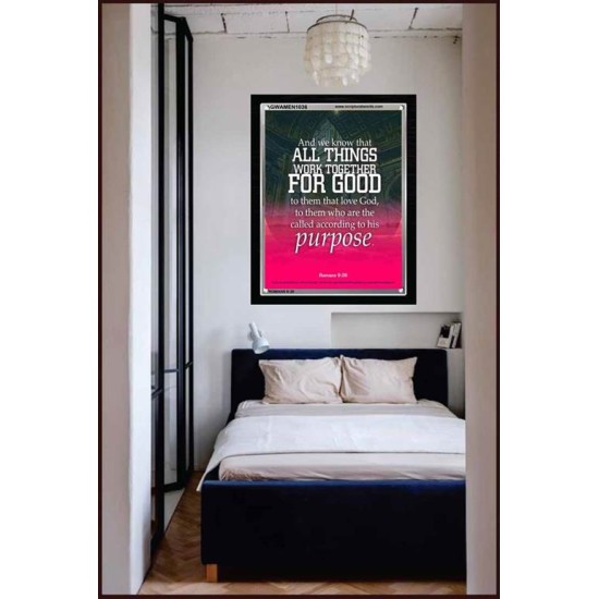ALL THINGS WORK FOR GOOD TO THEM THAT LOVE GOD   Acrylic Glass framed scripture art   (GWAMEN1036)   