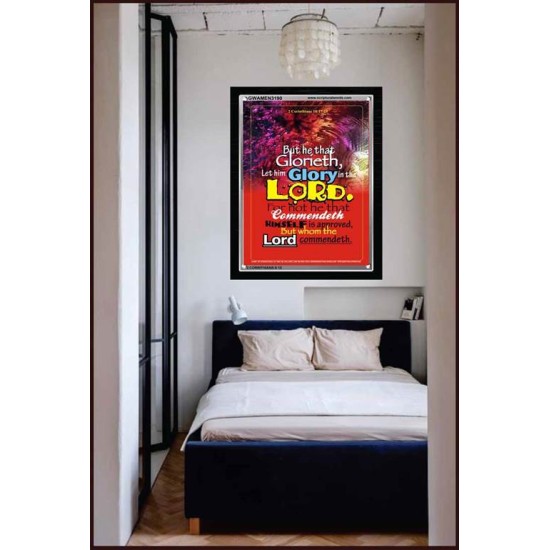 WHOM THE LORD COMMENDETH   Large Frame Scriptural Wall Art   (GWAMEN3190)   