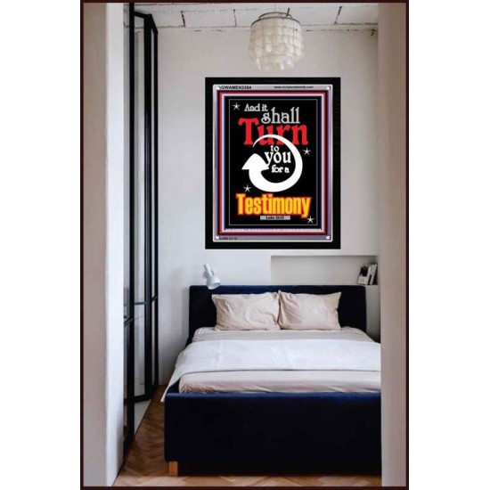 TURN TO YOU FOR A TESTIMONY   Framed Lobby Wall Decoration   (GWAMEN3354)   