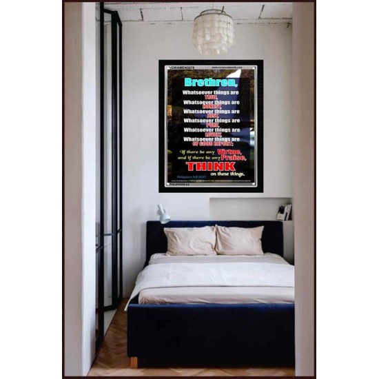 WHATSOEVER THINGS ARE TRUE   Scripture Wood Framed Signs   (GWAMEN3878)   