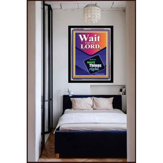 WAIT FOR THE LORD   Framed Scriptural Decor   (GWAMEN8069)   