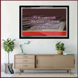 WHOSOEVER BELIEVETH   Custom Framed Scriptural ArtWork   (GWAMEN1296)   "33X25"