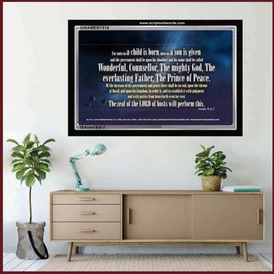 WONDERFUL, COUNSELLOR   Custom Framed Bible Verses   (GWAMEN1510)   