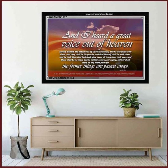 I HEARD A GREAT VOICE OUT OF HEAVEN   Bible Verse Picture Frame Gift   (GWAMEN1517)   