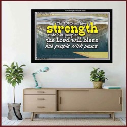 BLESS HIS PEOPLE WITH PEACE   Scriptural Framed Signs   (GWAMEN1567)   