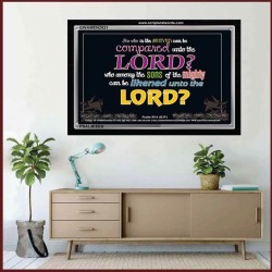 WHO IN THE HEAVEN CAN BE COMPARED   Bible Verses Wall Art Acrylic Glass Frame   (GWAMEN2021)   "33X25"