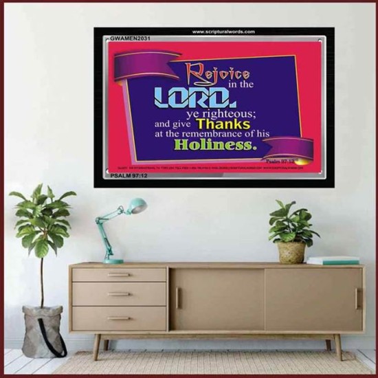 GIVE THANKS   Framed Religious Wall Art Acrylic Glass   (GWAMEN2031)   