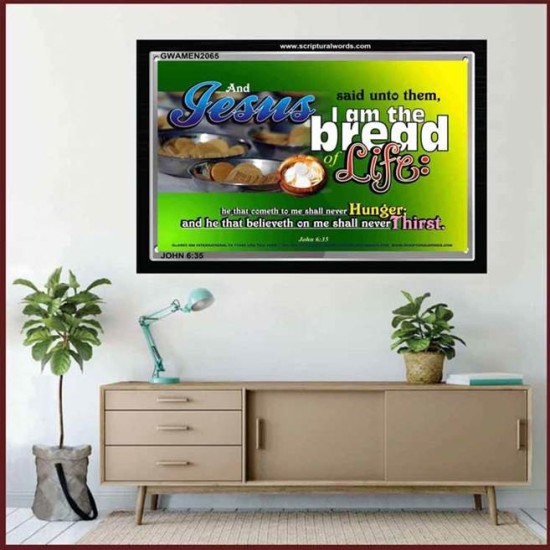 I AM THE BREAD   Inspirational Wall Art Wooden Frame   (GWAMEN2065)   