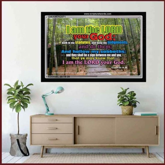 I AM THE LORD YOUR GOD   Bible Scriptures on Forgiveness Acrylic Glass Frame   (GWAMEN2071)   