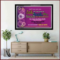 ASK AND IT SHALL BE GIVEN   Contemporary Christian Art Acrylic Glass Frame   (GWAMEN2076)   