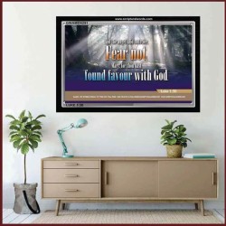 FOR THOU HAST FOUND FAVOUR WOTH GOD   Large Frame Scripture Wall Art   (GWAMEN291)   