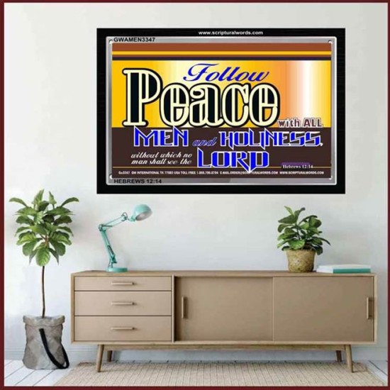 FOLLOW PEACE   Framed Restroom Wall Decoration   (GWAMEN3347)   