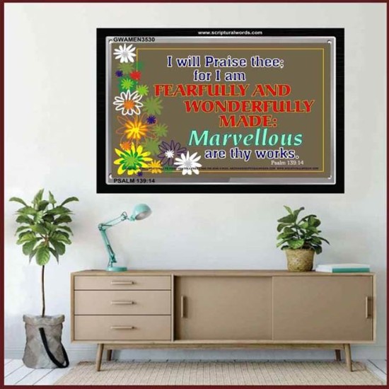 FEARFULLY AND WONDERFULLY MADE   Framed Bible Verse   (GWAMEN3530)   