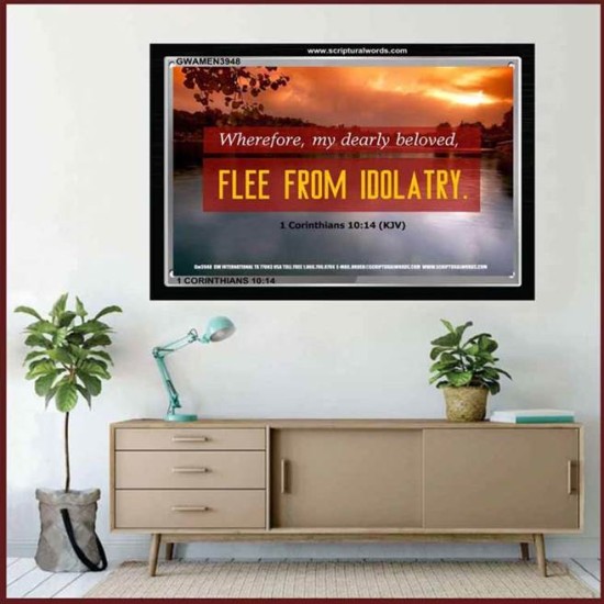 FLEE IDOLATRY   Religious Art Frame   (GWAMEN3948)   