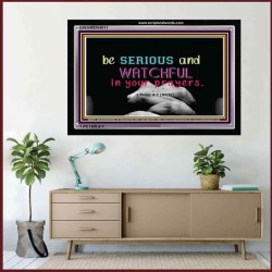 WATCH AND PRAY   Inspirational Wall Art Wooden Frame   (GWAMEN4011)   "33X25"