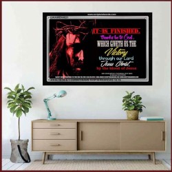 VICTORY BY THE BLOOD OF JESUS   Bible Scriptures on Love Acrylic Glass Frame   (GWAMEN4021)   "33X25"