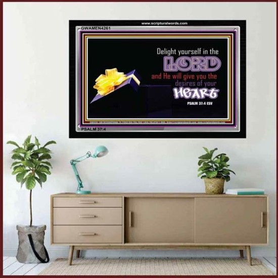 DELIGHT IN THE LORD   Christian Framed Wall Art   (GWAMEN4261)   