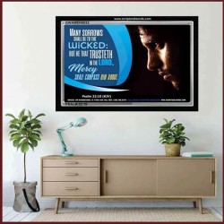 MANY SORROWS TO THE WICKED   Bible Verse Wall Art Frame   (GWAMEN5032)   