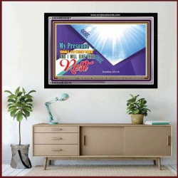 I WILL GIVE THEE REST   Scriptural Portrait Acrylic Glass Frame   (GWAMEN5367)   