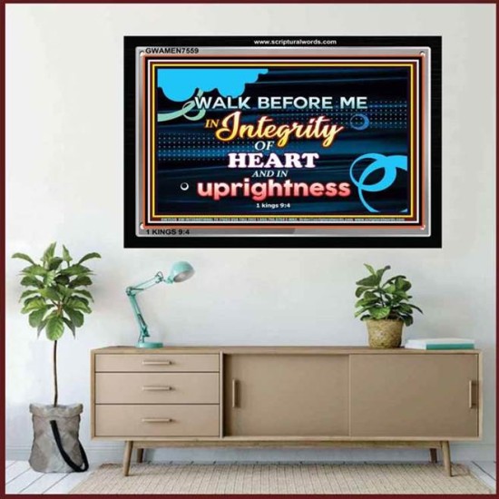 WALK IN INTEGRITY   Unique Bible Verse Frame   (GWAMEN7559)   