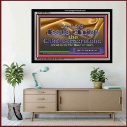 JESUS CHRIST CHIEF CORNERSTONE   Large Frame Scripture Wall Art   (GWAMEN7693)   