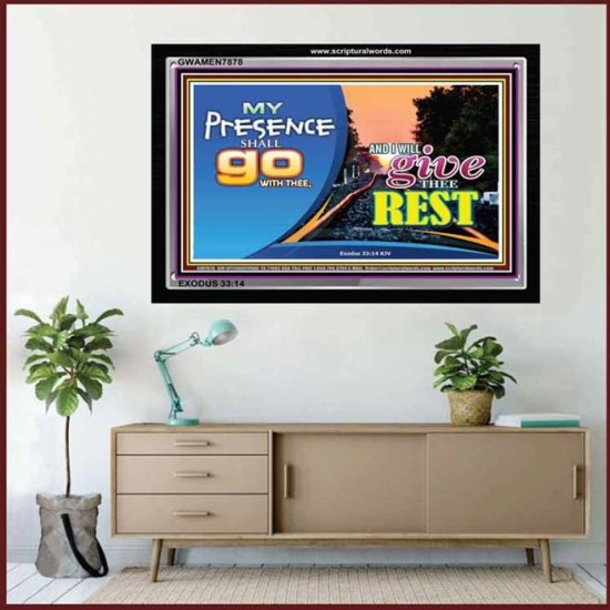 I WILL GIVE THEE REST   Bible Verses Wall Art Acrylic Glass Frame   (GWAMEN7878)   