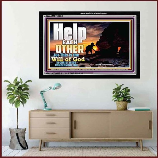 HELP EACH OTHER   Frame Large Wall Art   (GWAMEN8265)   