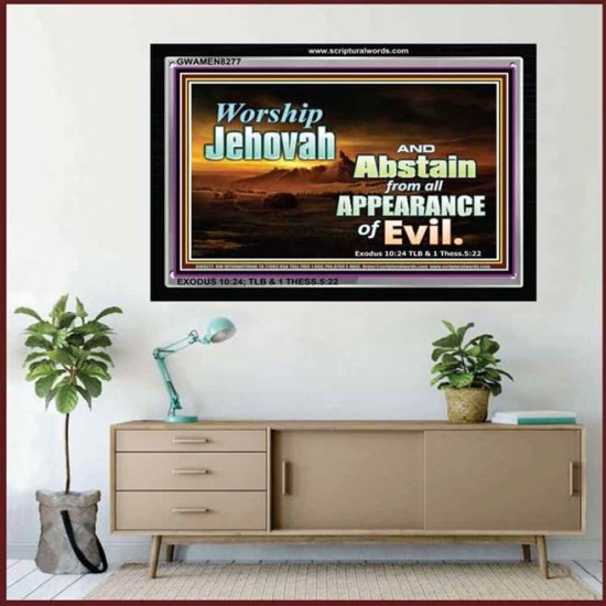 WORSHIP JEHOVAH   Large Frame Scripture Wall Art   (GWAMEN8277)   