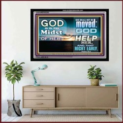 GOD IS IN THE MIDST OF HER   Scripture Frame Signs   (GWAMEN8295)   