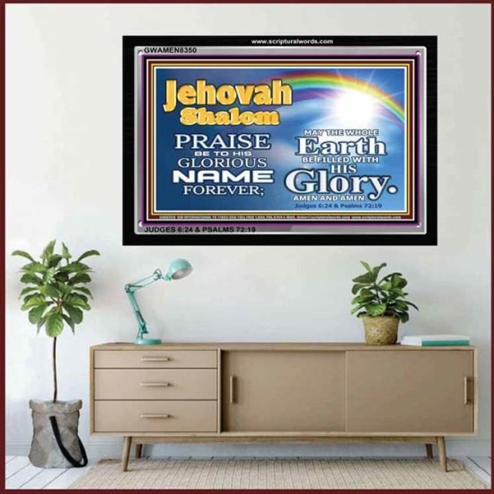 JEHOVAH SHALOM   Large Framed Scripture Wall Art   (GWAMEN8350)   