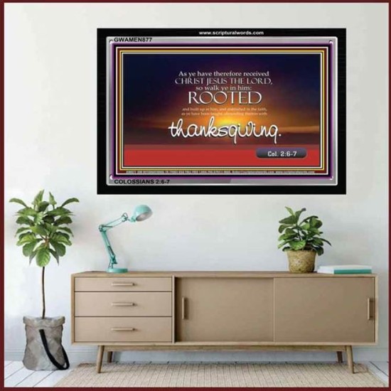 ABOUNDING THEREIN WITH THANKGIVING   Inspirational Bible Verse Framed   (GWAMEN877)   