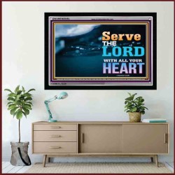 WITH ALL YOUR HEART   Framed Religious Wall Art    (GWAMEN8846L)   "33X25"