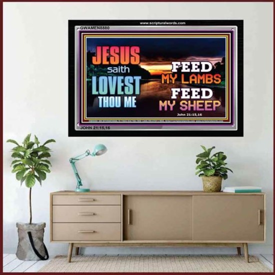 FEED MY LAMBS   Acrylic Glass Frame Scripture Art   (GWAMEN8880)   