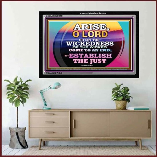 LET THE WICKEDNESS OF THE WICKED COME TO AN END   Christian Quote Framed   (GWAMEN8979)   