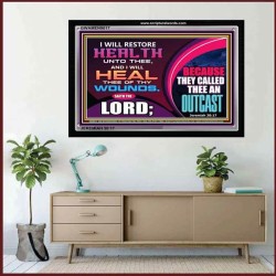 I WILL RESTORE HEALTH UNTO THEE AND HEAL THY WOUNDS   Framed Bible Verses   (GWAMEN9017)   