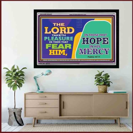 HOPE IN HIS MERCY   Framed Bible Verse   (GWAMEN9443)   
