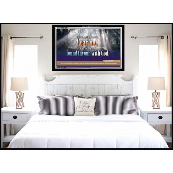 FOR THOU HAST FOUND FAVOUR WOTH GOD   Large Frame Scripture Wall Art   (GWAMEN291)   