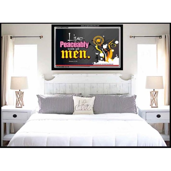 LIVE PEACEABLY   Framed Interior Wall Decoration   (GWAMEN3290)   