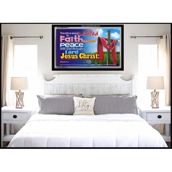 JUSTIFIED BY FAITH   Bible Verses Framed Art Prints   (GWAMEN3614)   